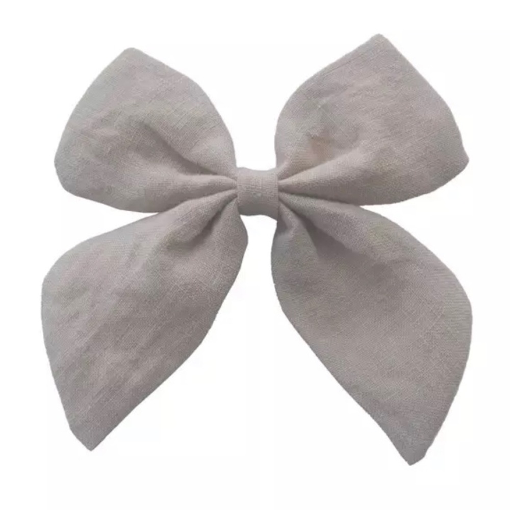 New Set of 4 Linen Bow Clips - Picture 4 of 8